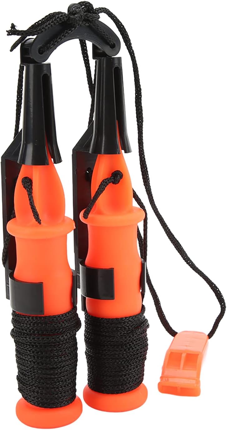 ariarly Winter Ice Fishing Safety Kit 2Pcs Ice Picks with Emergency Whistle, Essential Life Saving Tackle Tool (Black Rope) - Image 2